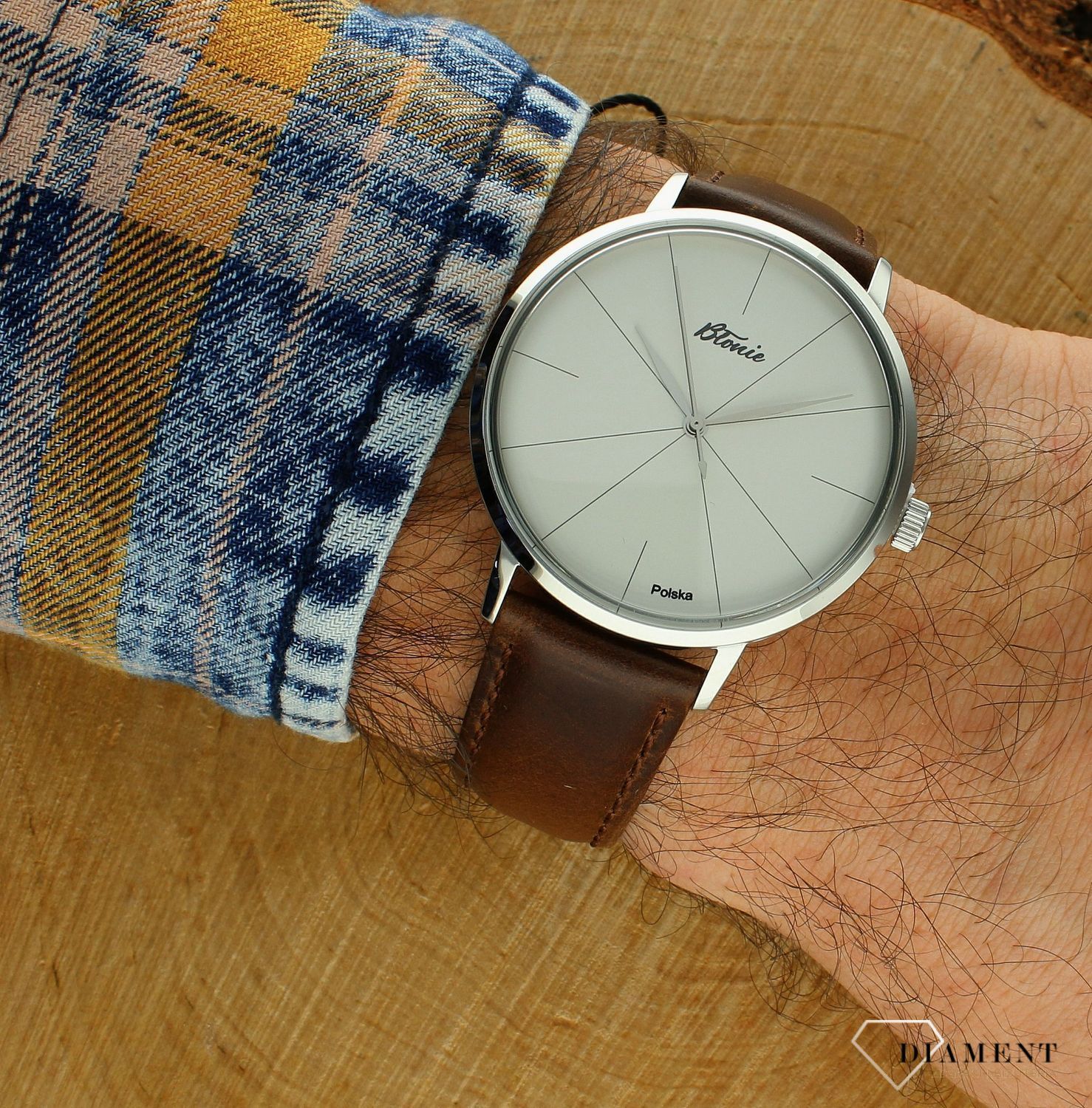 Polski zegarek męski Błonie Zodiak Męski Brzoza. ⌚ Grawer na zegarku gratis 🔝 Męski zegarek na pasku klasyk🎁Prezent na Walenty.jpg